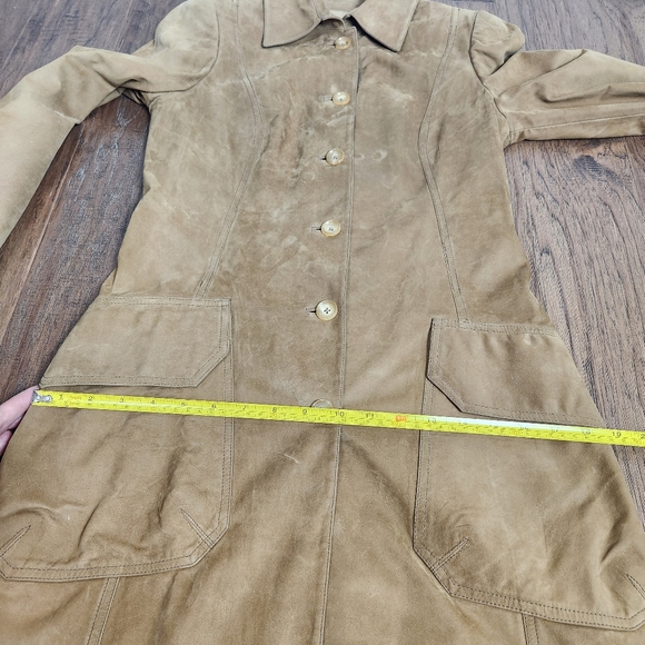 DAVID CARDONA tan nubuck suede trench coat - Picture 11 of 13